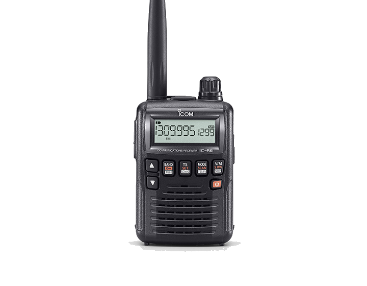 El ICOM IC-R6, es un receptor portátil AM-FM-WFM 0,1-1.309,995Mhr. Su nueva versión está disponible actualmente en varias opciones de color externo.